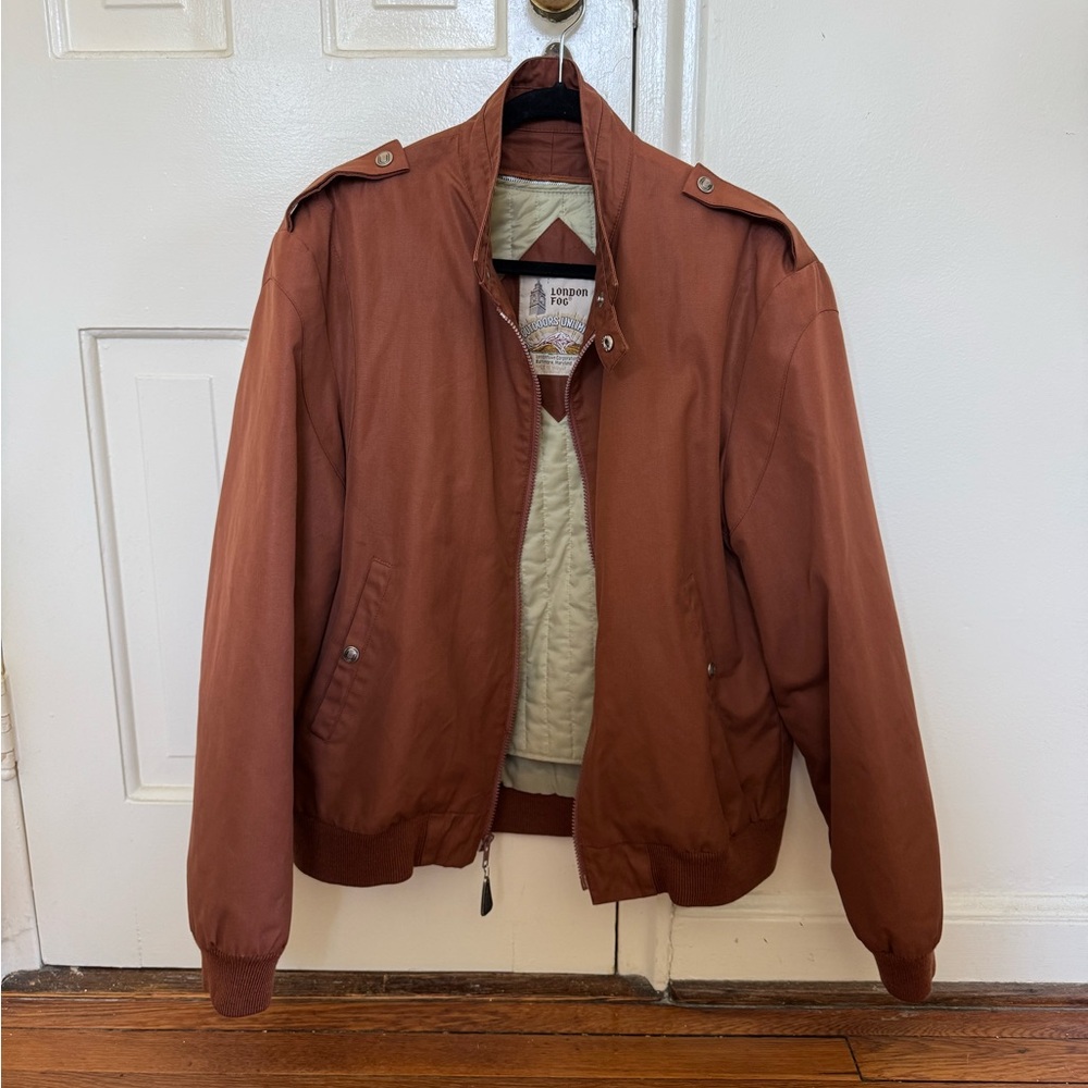 London Fog Outdoors Unlimited Men's Rust-Orange Bomber/Harrington Jacket